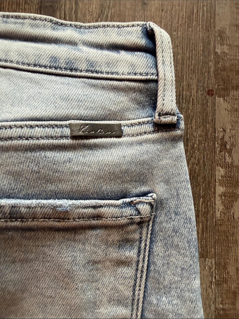 KanCan Light Blue Distressed Flare Jeans with Raw Hem - Picture 9 of 9